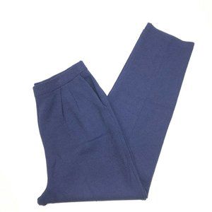 St John Basic Blue Santana Knit Pleated Ankle Pant